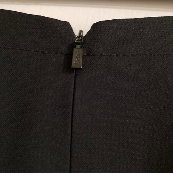 Chloe Black Midi Knee Length Ruffle Skirt L 10 - Picture 7 of 9